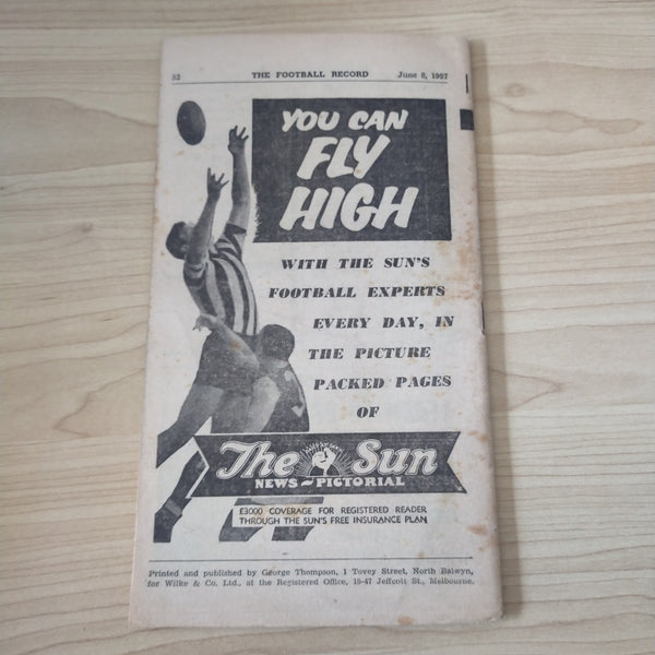 VFL 1957 June 8 Essendon v Geelong Football Record