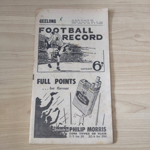 VFL 1957 June 29 Geelong v Richmond Football Record