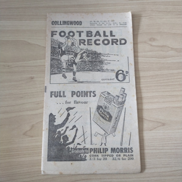 VFL 1957 July 27 Collingwood v Geelong Football Record