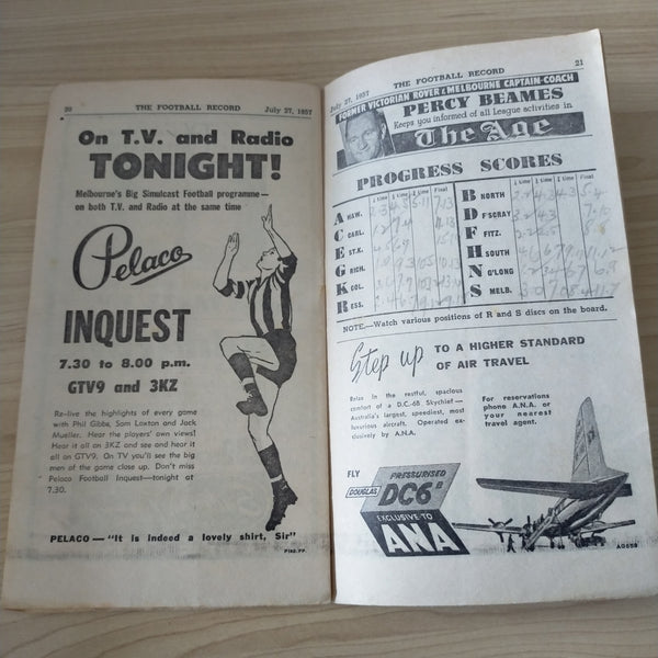 VFL 1957 July 27 Collingwood v Geelong Football Record