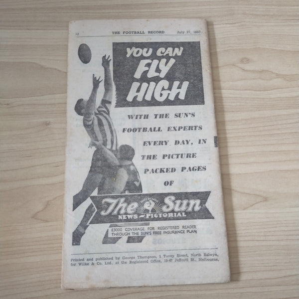 VFL 1957 July 27 Collingwood v Geelong Football Record