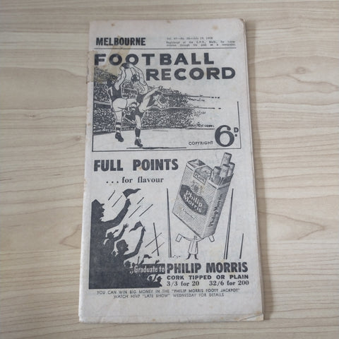 VFL 1958 July 19 Melbourne v Geelong Football Record