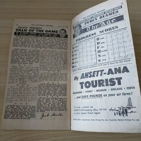 VFL 1958 July 19 Melbourne v Geelong Football Record