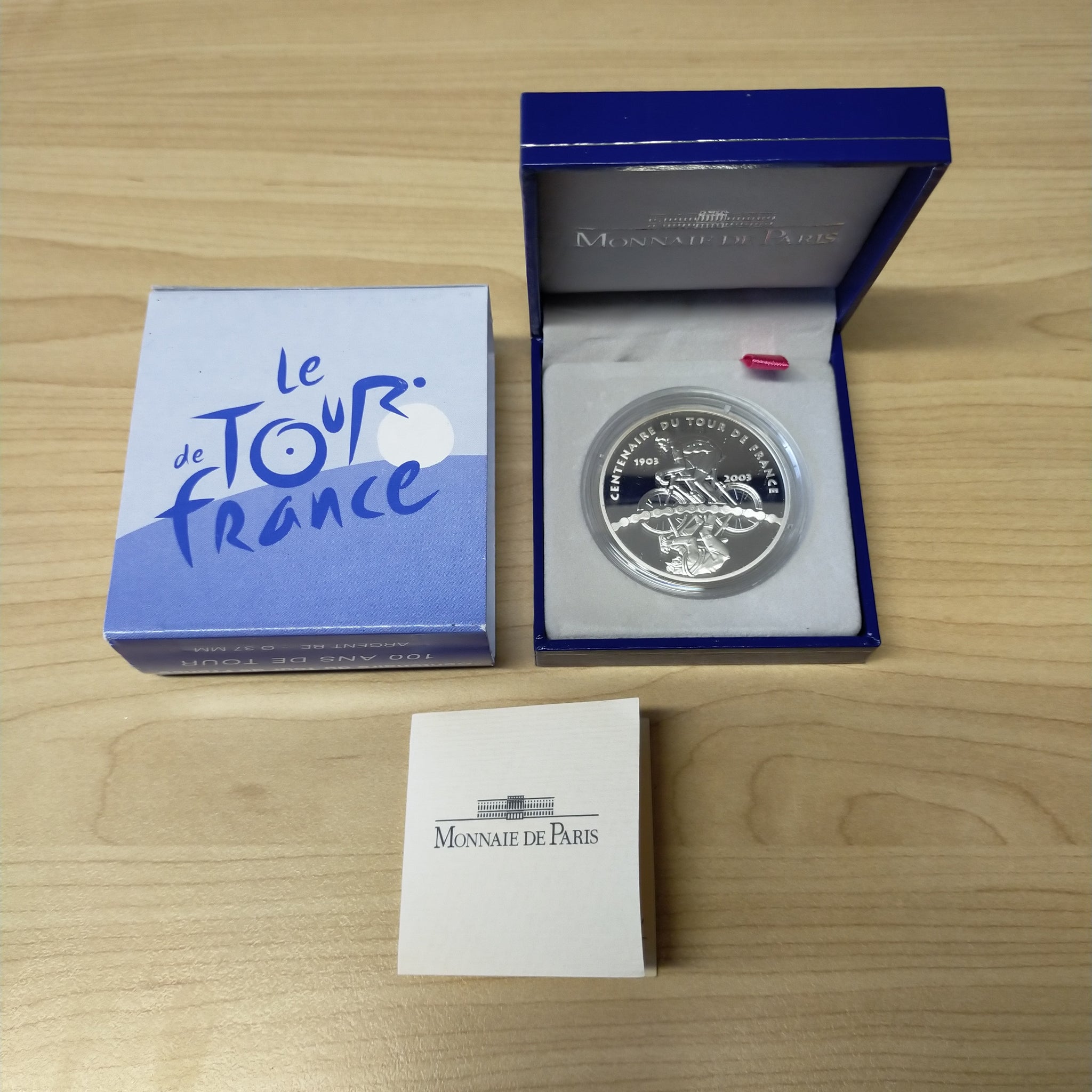2003 France 100 Years of the Tour De France Silver Proof Coin