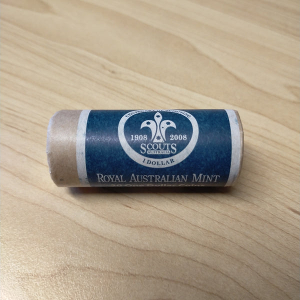 2008 Royal Australian Mint $1 Centenary of Scouts Uncirculated Coin Mint Roll