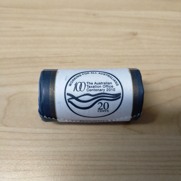 Australia 2010 Royal Australian Mint 20c The Australian Taxation Office Centenary Uncirculated Coin RAM Mint Roll
