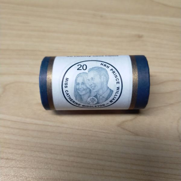 2011 Royal Australian Mint 20c Royal Wedding Prince William Catherine Middleton Uncirculated Coin Mint Roll