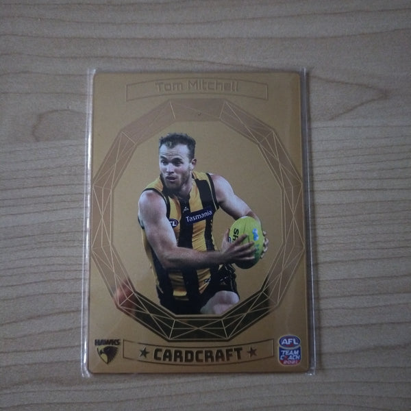 2021 Teamcoach Card Craft Tom Mitchell Hawthorn Complete Set of 4 Cards + Redeemed 24k Gold Card
