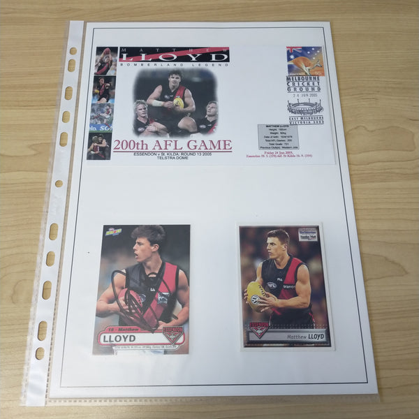 Lot of 4 AFL VFL Essendon Player Signatures Matthew Lloyd