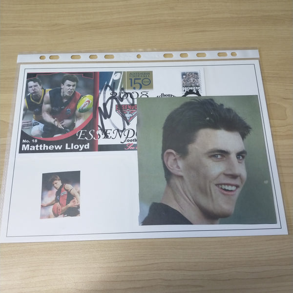 Lot of 4 AFL VFL Essendon Player Signatures Matthew Lloyd