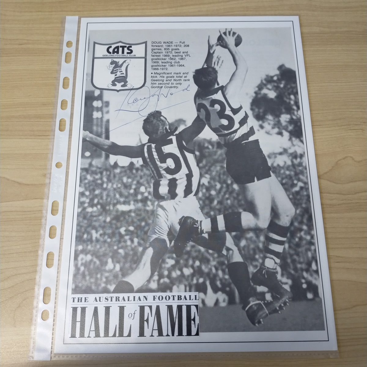 AFL VFL Geelong Cats Player Signature Doug Wade – Shields Stamps & Coins