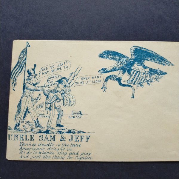 USA American Civil War Union Propaganda Cover With Unkle Sam & Jeff Cartoon