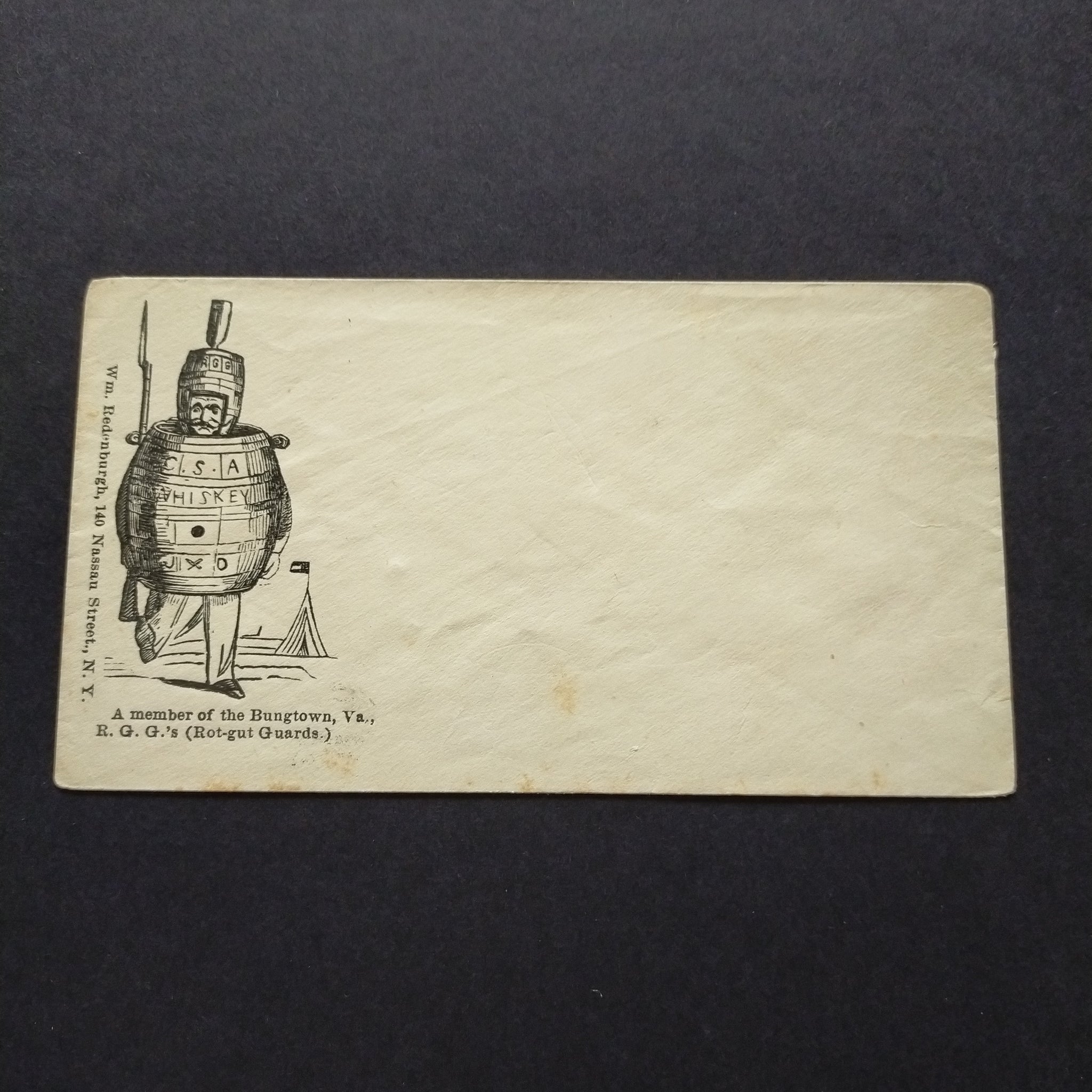 USA American Civil War Union Propaganda Cover "A member of the Bungtown Va. R.G.G.'s" With Cartoon