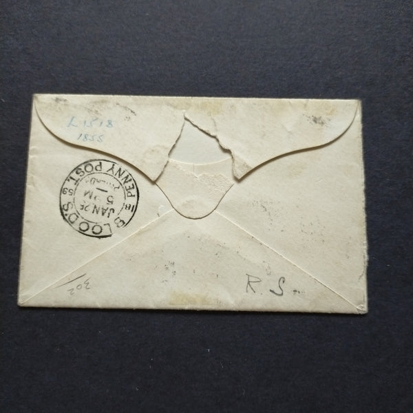 USA American Cover 1858 Philadelphia Local Post bearing 3c Franklin with bar dumb cancel & Philadelphia octagonal cancel with Blood's Penny Post stamp in black, B/S with 1859 Blood's Penny Post double ring cancel
