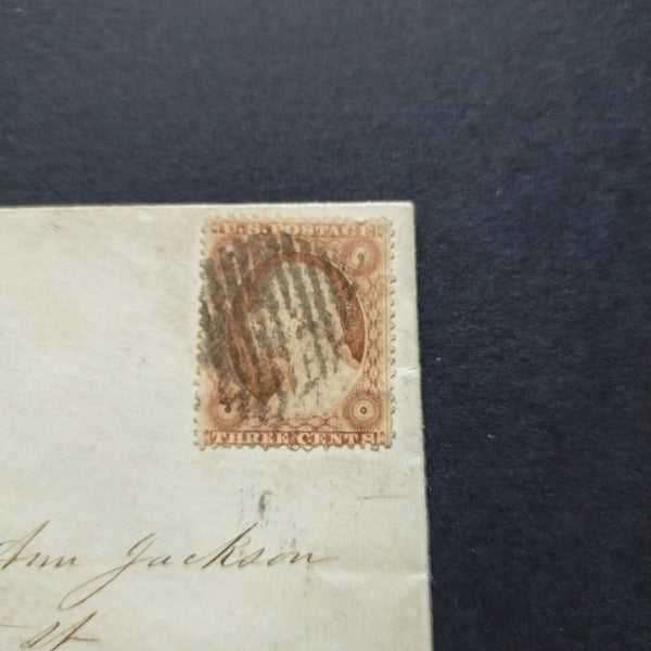 USA American Cover 1858 Philadelphia Local Post bearing 3c Franklin with bar dumb cancel & Philadelphia octagonal cancel with Blood's Penny Post stamp in black, B/S with 1859 Blood's Penny Post double ring cancel