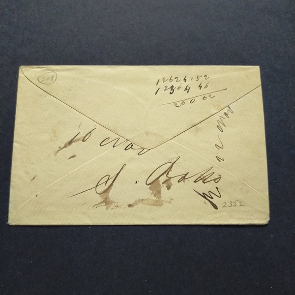 USA American Cover 3c Wells Fargo & Co imprint and Los Angeles blue CDS Very Fine and scarce