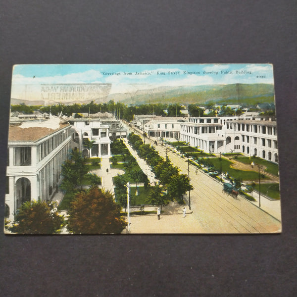 USA American Postcard 1928 Jamacian Postcard From Kingston Jamaica to Philadelphia USA 4 Cents Postage Due