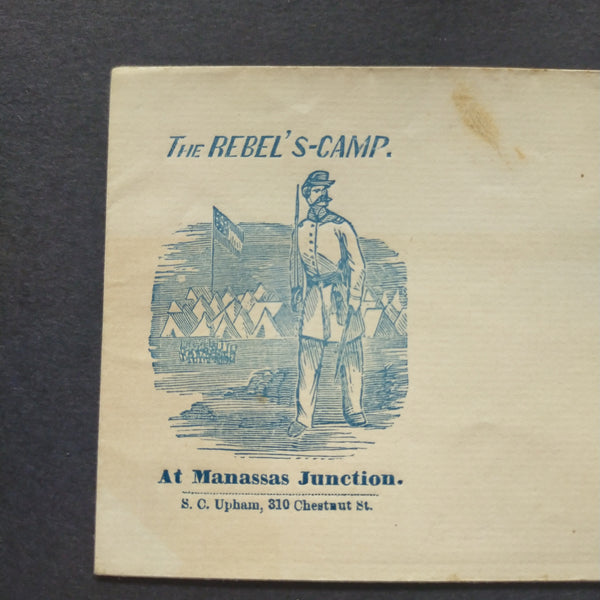 USA American Cover Civil War 1860's The Rebel's Camp At Manassas Junction Printed S.C. Upham, 310 Chestnut St