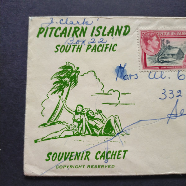 Pitcairn Islands Cover Souvenir Cachet Pitcairn Islands to Seattle Washington USA