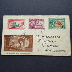 Pitcairn Islands Cover Pitcairn Island Post Office Envelope Pitcairn Islands to Wellington New Zealand