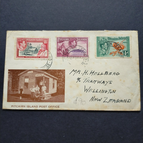 Pitcairn Islands Cover Pitcairn Island Post Office Envelope Pitcairn Islands to Wellington New Zealand