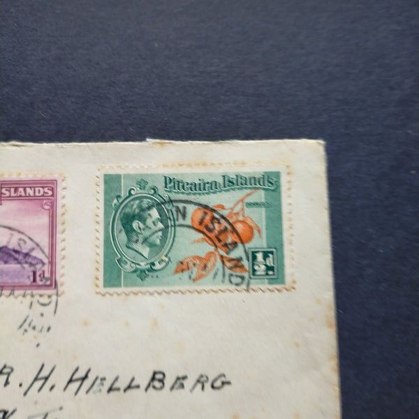 Pitcairn Islands Cover Pitcairn Island Post Office Envelope Pitcairn Islands to Wellington New Zealand