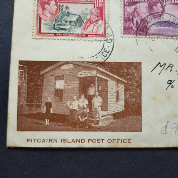 Pitcairn Islands Cover Pitcairn Island Post Office Envelope Pitcairn Islands to Wellington New Zealand