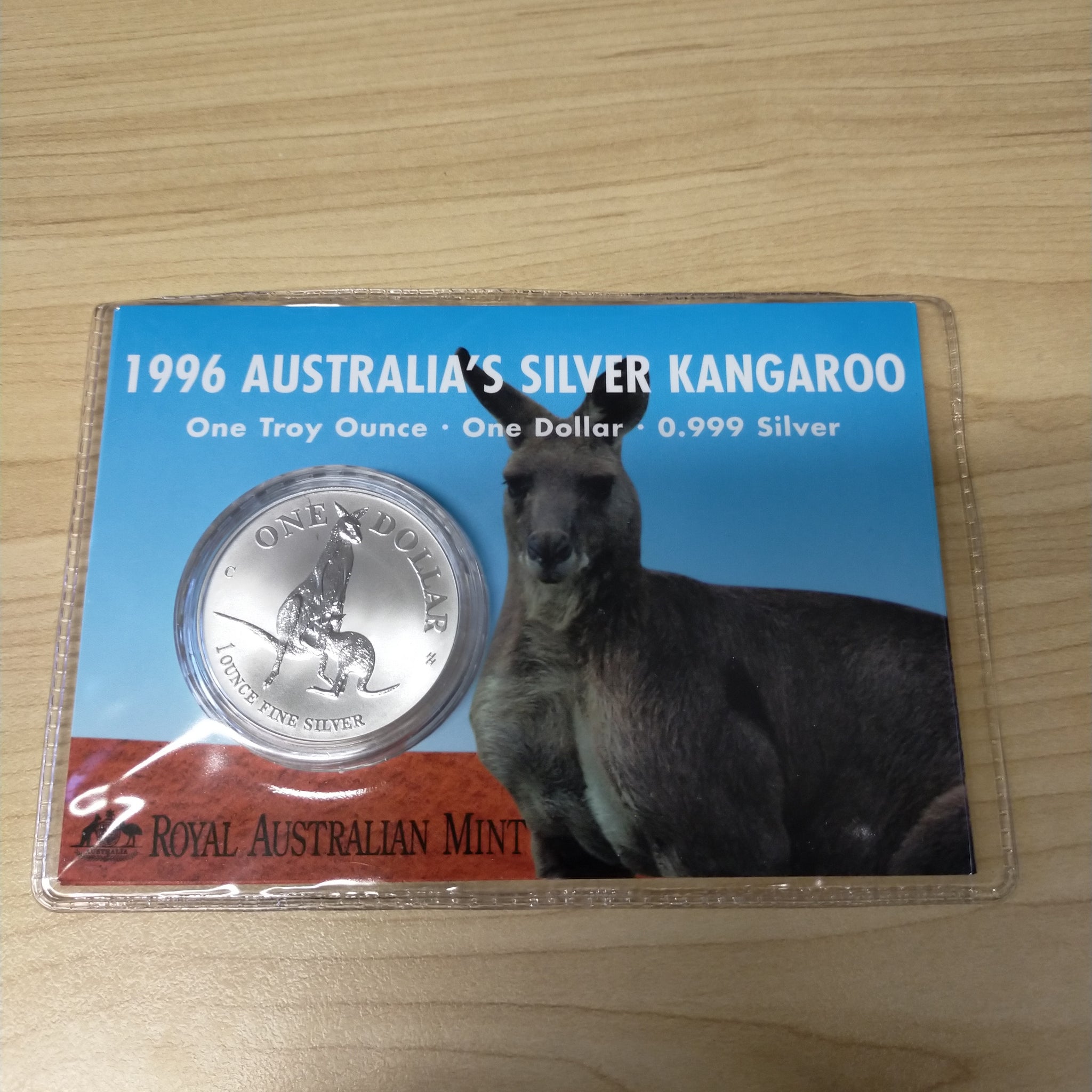 Australia 1996 Royal Australian Mint $1 1oz One Ounce Kangaroo Silver Coin