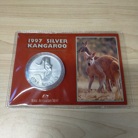 Australia 1997 Royal Australian Mint $1 1oz One Ounce Kangaroo Silver Coin