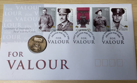 2000 Australian $1 For Valour Centenary of Australia's First Victoria Cross PNC 1st Day Issue