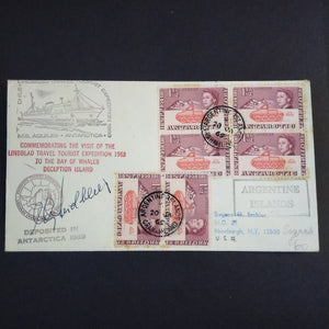 British Antarctic Territory 1969 Cover Argentine Islands To New York USA Commemoration Cover Signed