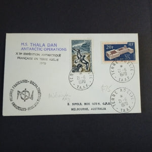 French Antarctic Territory 1970 Cover Terre Adelie To Melbourne