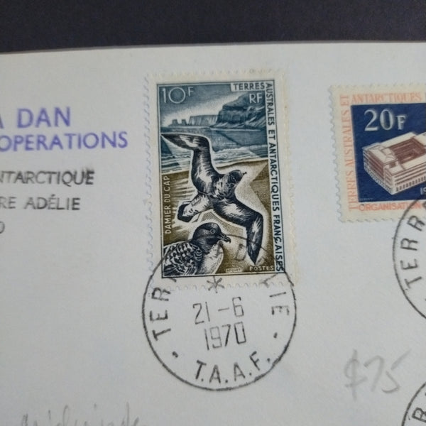 French Antarctic Territory 1970 Cover Terre Adelie To Melbourne