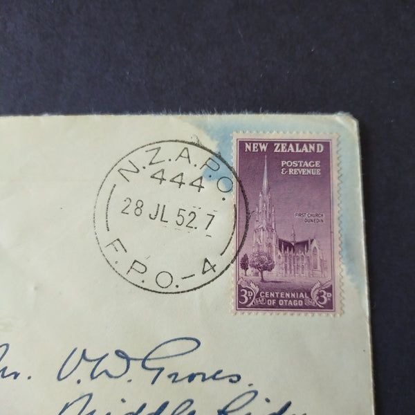 NZ New Zealand Vintage Cover New Zealand Forces in Korea Korean War To Toowoomba Queensland