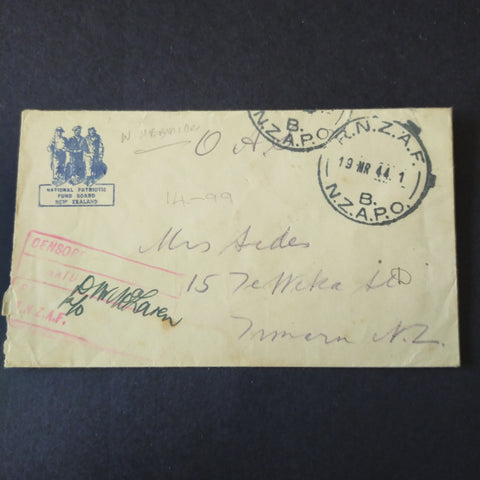 NZ New Zealand Vintage Cover New Zealand Air Force in World War II Espirito Santo New Hebrides To New Zealand Censored Mail