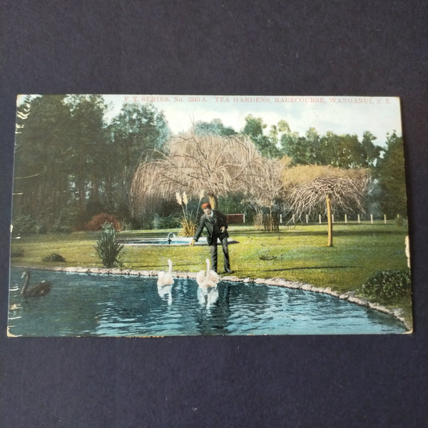 NZ New Zealand 1907 Postcard Tea Gardens, Racecourse. Posted Wanganui To Wellington Postage Due