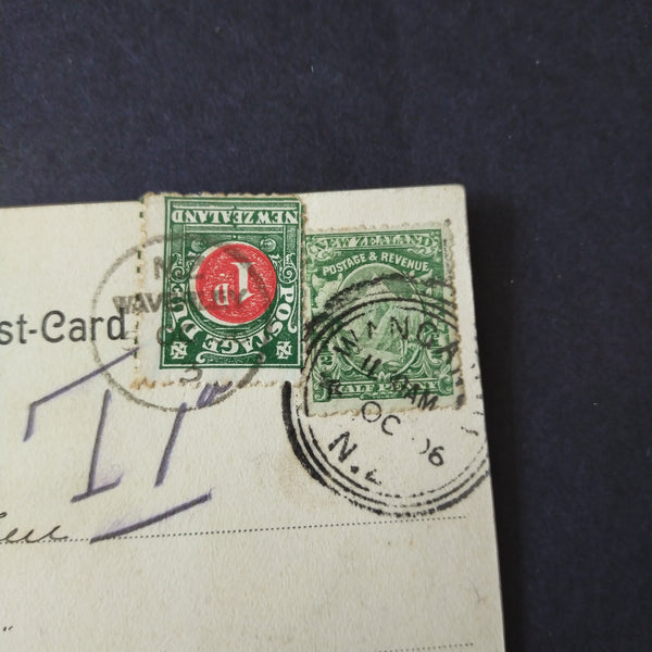 NZ New Zealand 1906 Postcard from Wanganui To Waverley, Postage Due