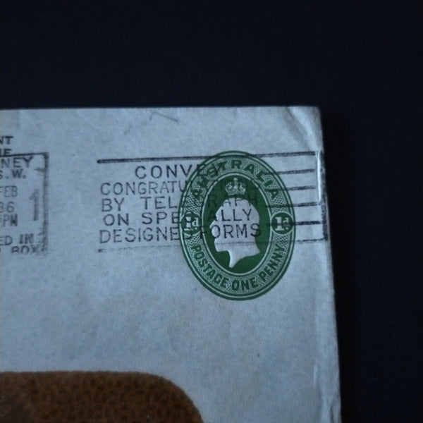 Australia 1936 Printed To Private Order Envelope Posted in Sydney Clear Panel Envelope