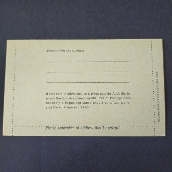 Australia Vintage Decimal Specimen Lettercard 4c Queen Elizabeth II Specimen Stamp