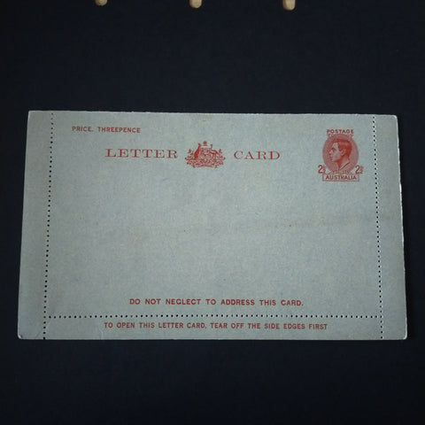 Australia Vintage Lettercard KGVI Admonition Text Inside 2 1/2d Stamp