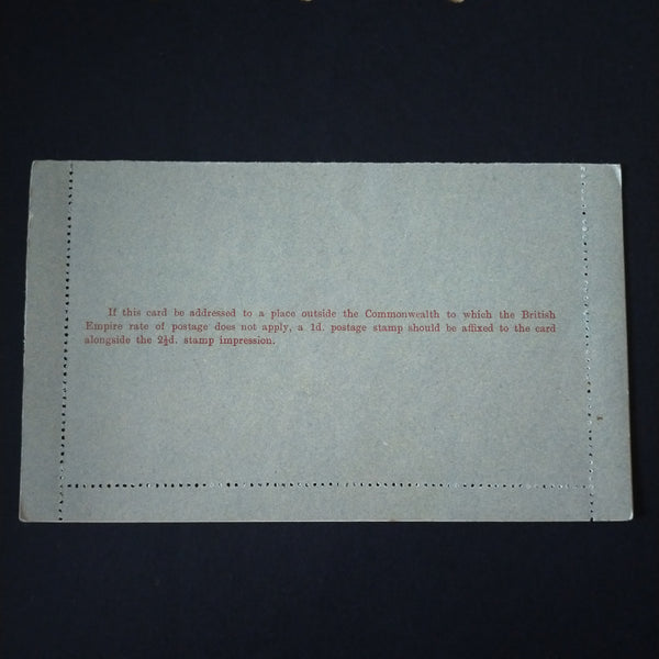 Australia Vintage Lettercard KGVI Admonition Text Inside 2 1/2d Stamp