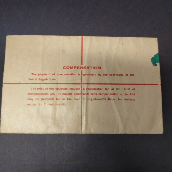 Australia 1941 Registered Envelope 5d KGVI Dark Brown Oval Embossed Stamp From Adelaide to Rundle Street