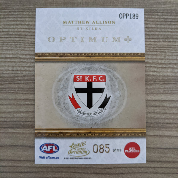 2021 AFL Select Optimum Plus Parallel RC Matthew Allison St Kilda