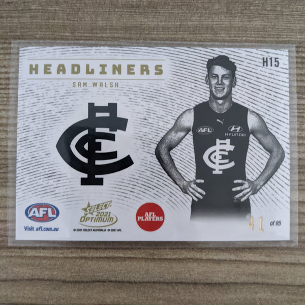 2021 AFL Select Optimum Headliners Sam Walsh Carlton