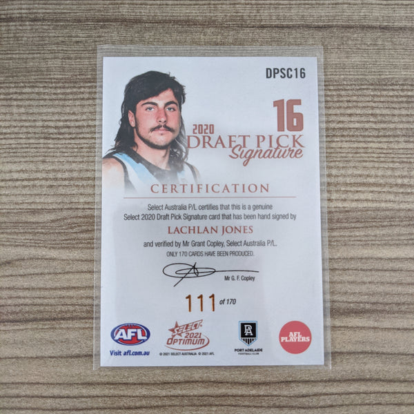 2021 AFL Select Optimum Copper Signature Lachlan Jones Port