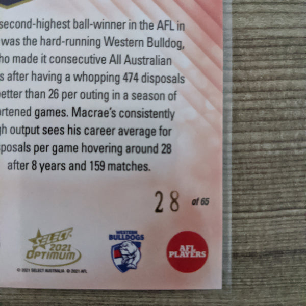 2021 AFL Select Optimum AA7 Jack Macrae Western Bulldogs