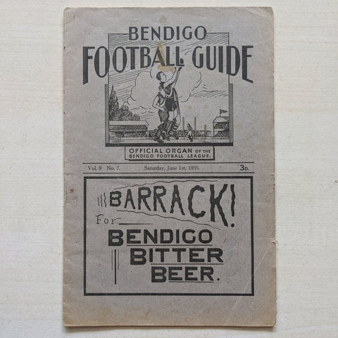 Bendigo 1935 Football League Record Vol 9 No. 7 Saturday June 1st