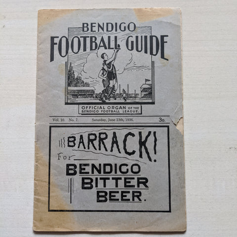 Bendigo 1936 Football League Record Vol 10 No. 7