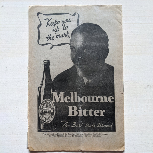 Bendigo  1936 Football League Record Vol 10 No. 11 Saturday July 4th