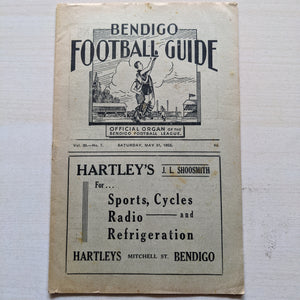 Bendigo 1952 Football League Record Vol 20 No. 7 Saturday May 31st